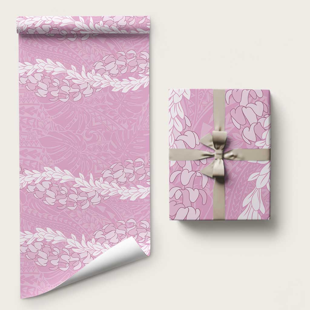 Puakenikeni and Maile Lei Wrapping Paper Pink Double Strand Lei - Polynesian Pride