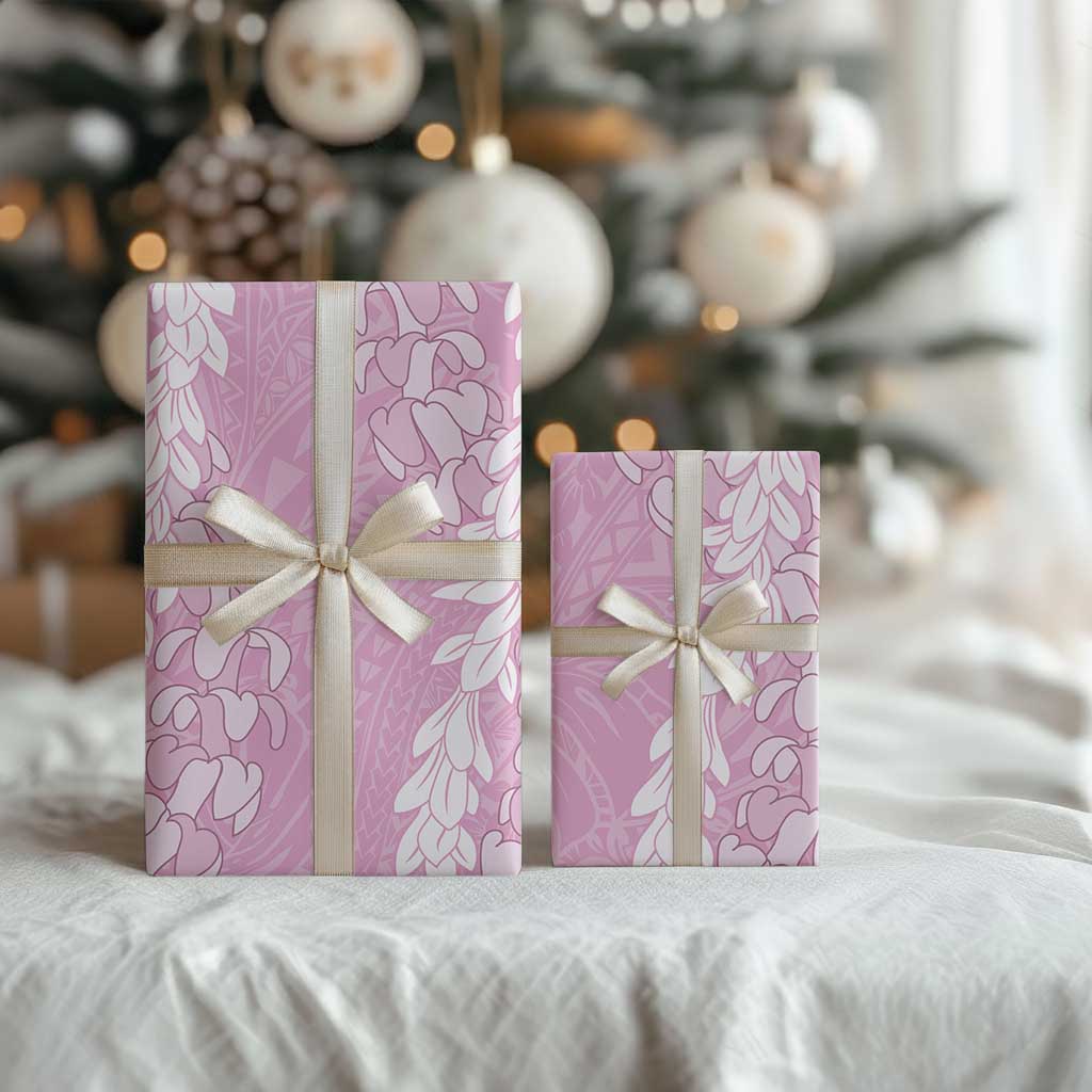 Puakenikeni and Maile Lei Wrapping Paper Pink Double Strand Lei - Polynesian Pride