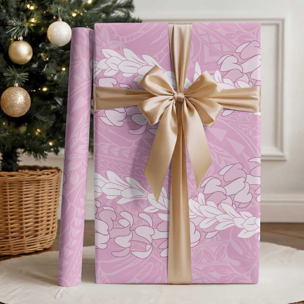 Puakenikeni and Maile Lei Wrapping Paper Pink Double Strand Lei - Polynesian Pride