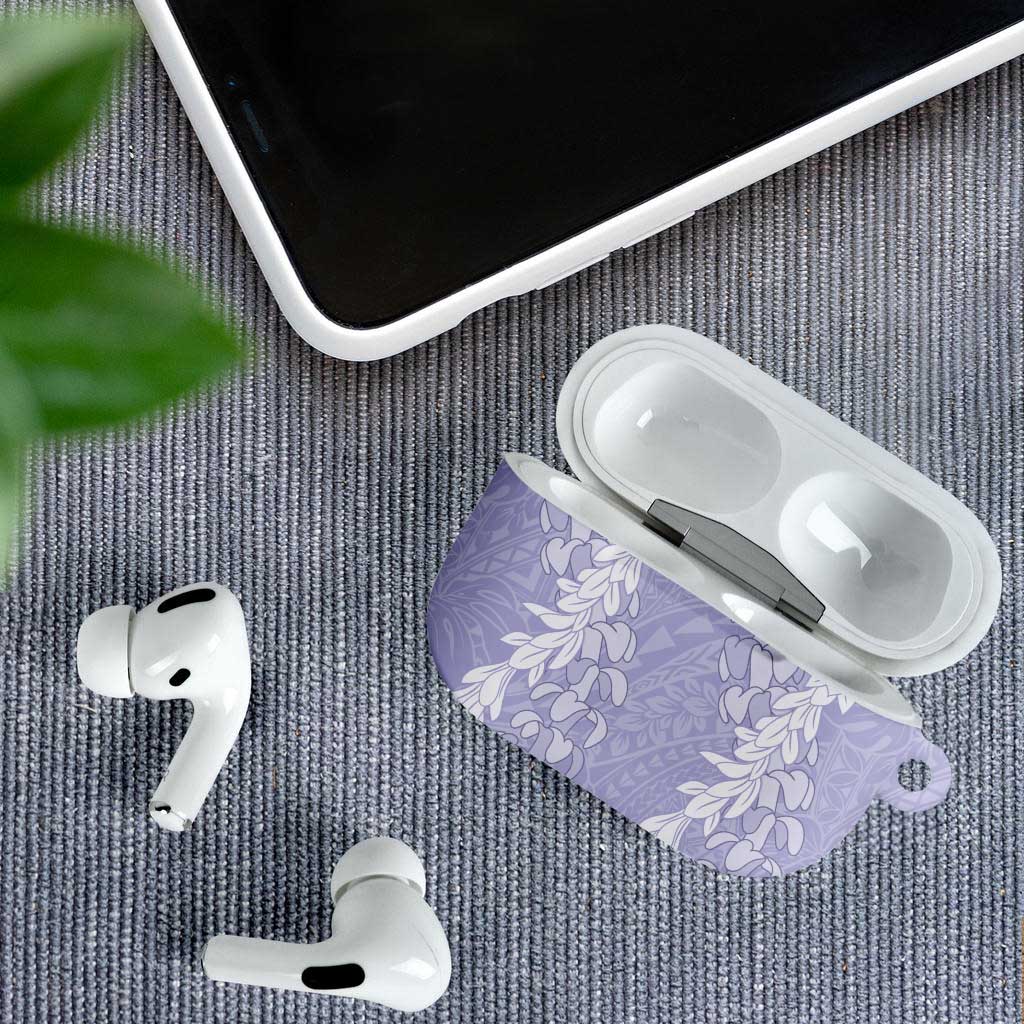 Puakenikeni and Maile Lei AirPods Case Purple Double Strand Lei - Polynesian Pride
