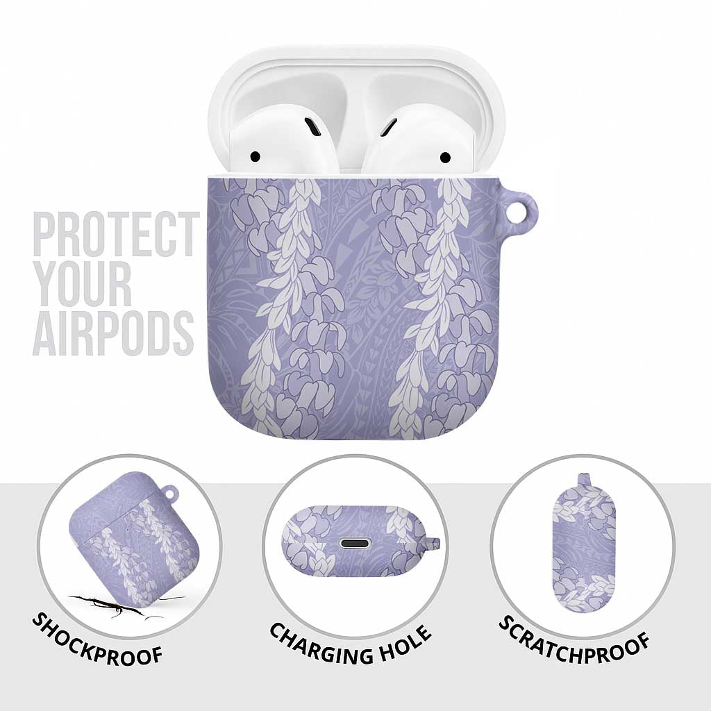 Puakenikeni and Maile Lei AirPods Case Purple Double Strand Lei - Polynesian Pride