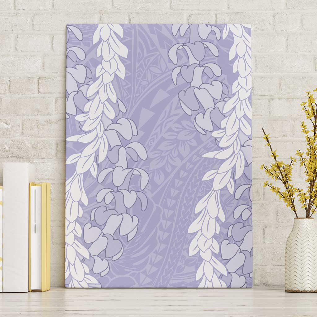 Puakenikeni and Maile Lei Canvas Wall Art Purple Double Strand Lei