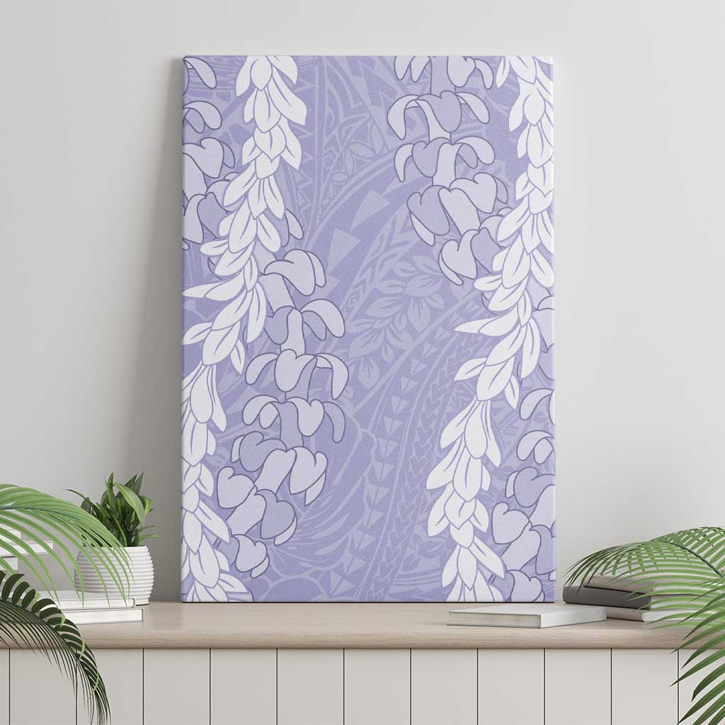 Puakenikeni and Maile Lei Canvas Wall Art Purple Double Strand Lei