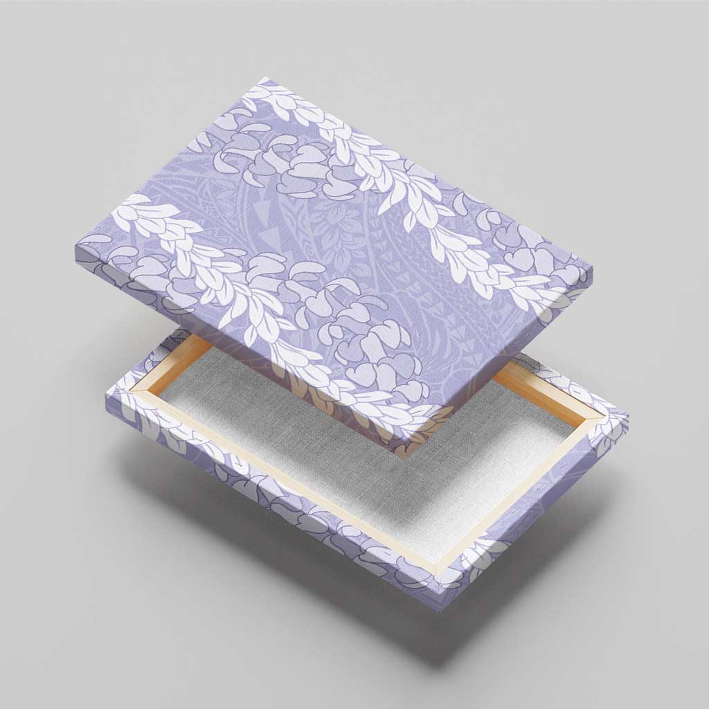 Puakenikeni and Maile Lei Canvas Wall Art Purple Double Strand Lei