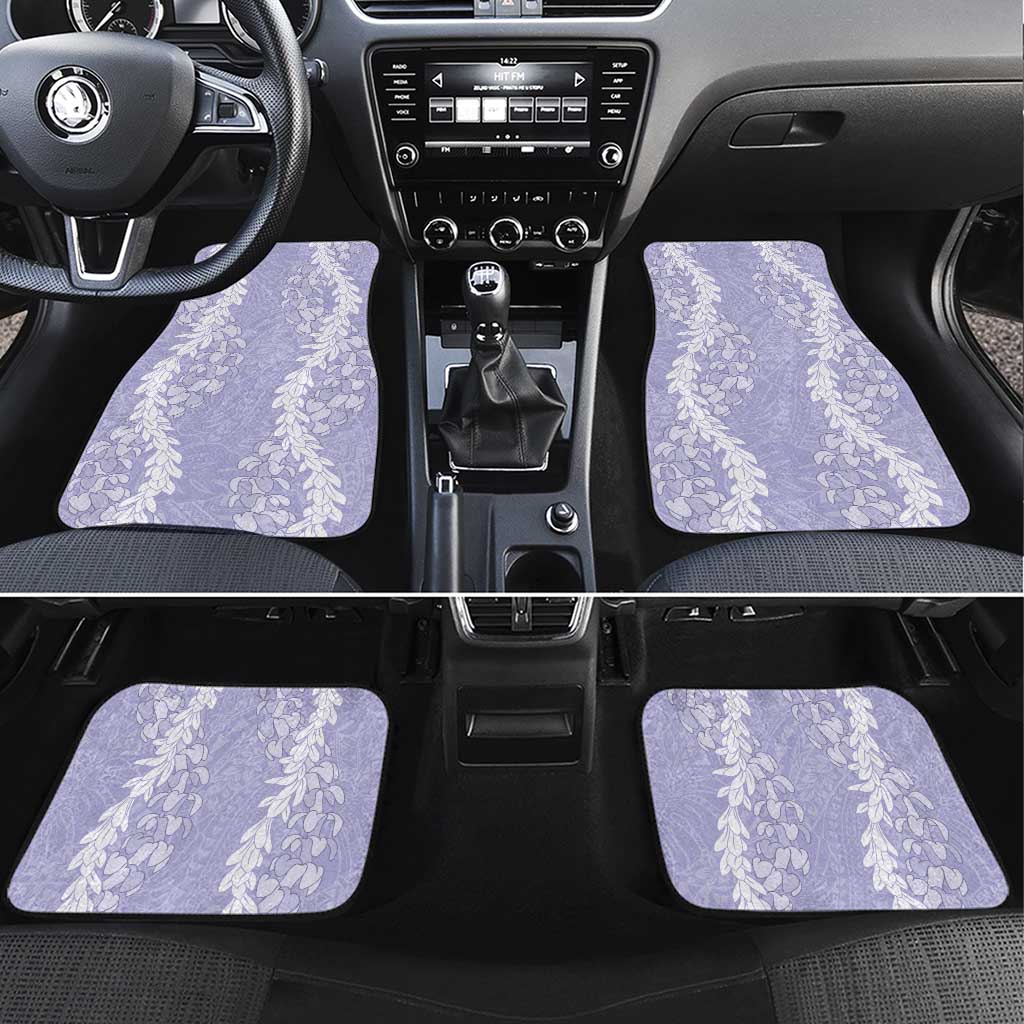 Puakenikeni and Maile Lei Car Mats Purple Double Strand Lei
