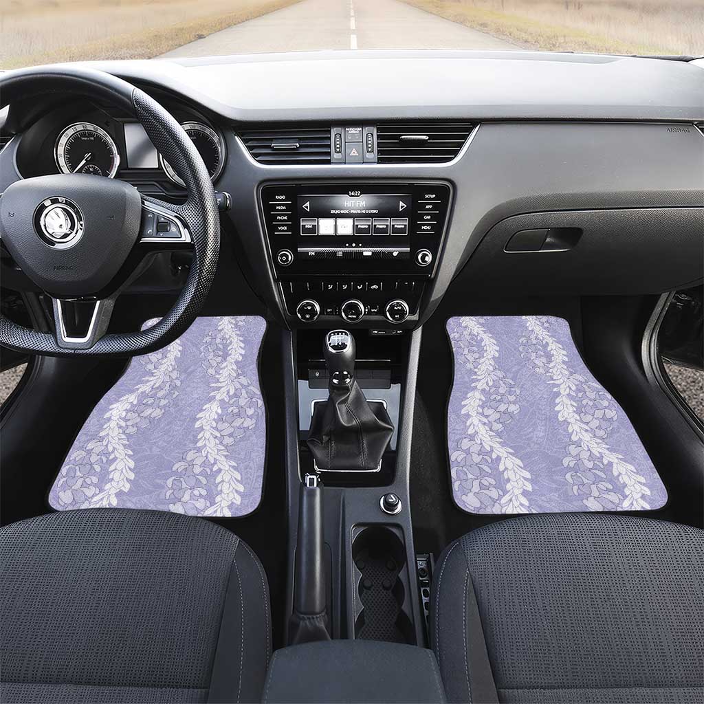 Puakenikeni and Maile Lei Car Mats Purple Double Strand Lei