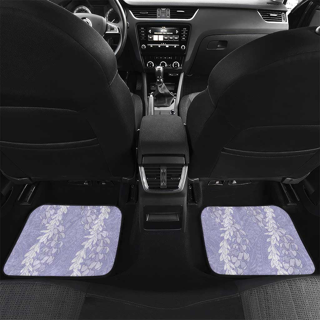 Puakenikeni and Maile Lei Car Mats Purple Double Strand Lei