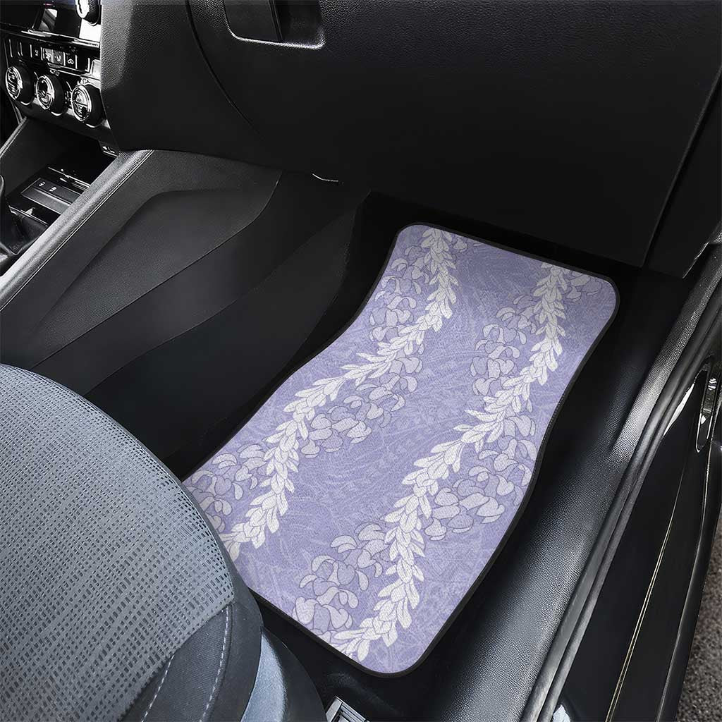 Puakenikeni and Maile Lei Car Mats Purple Double Strand Lei