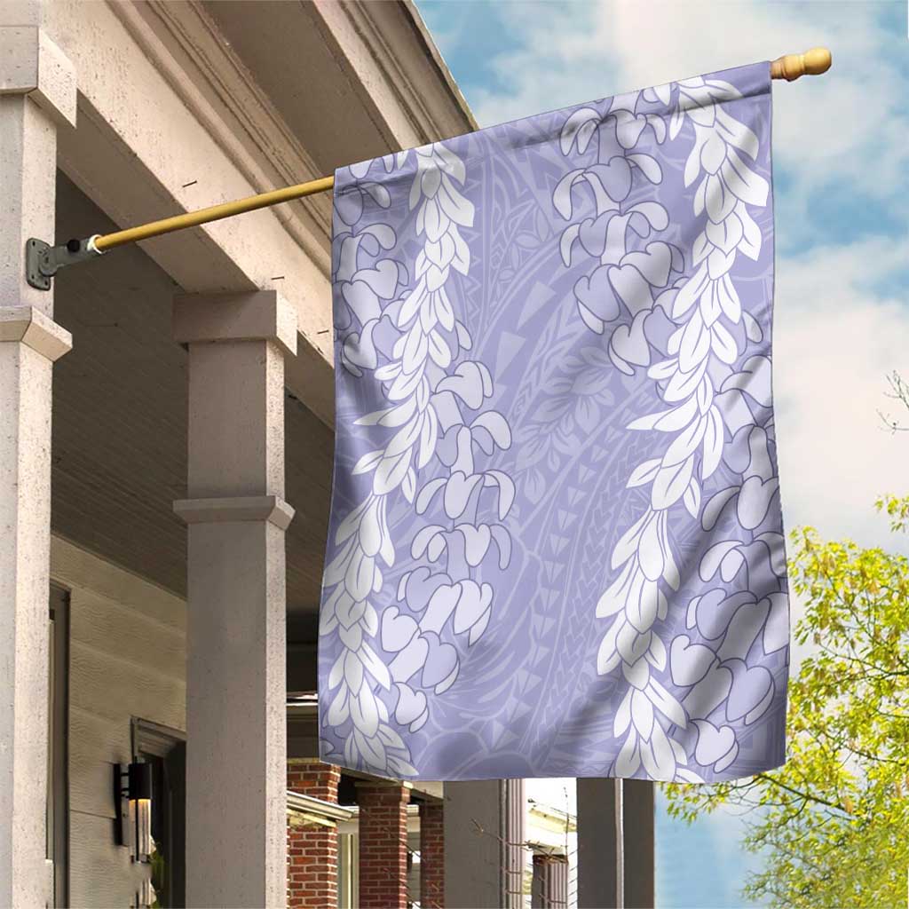 Puakenikeni and Maile Lei Garden Flag Purple Double Strand Lei