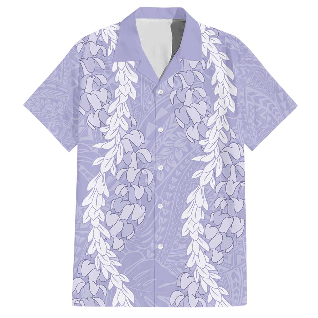 Puakenikeni and Maile Lei Hawaiian Shirt Purple Double Strand Lei