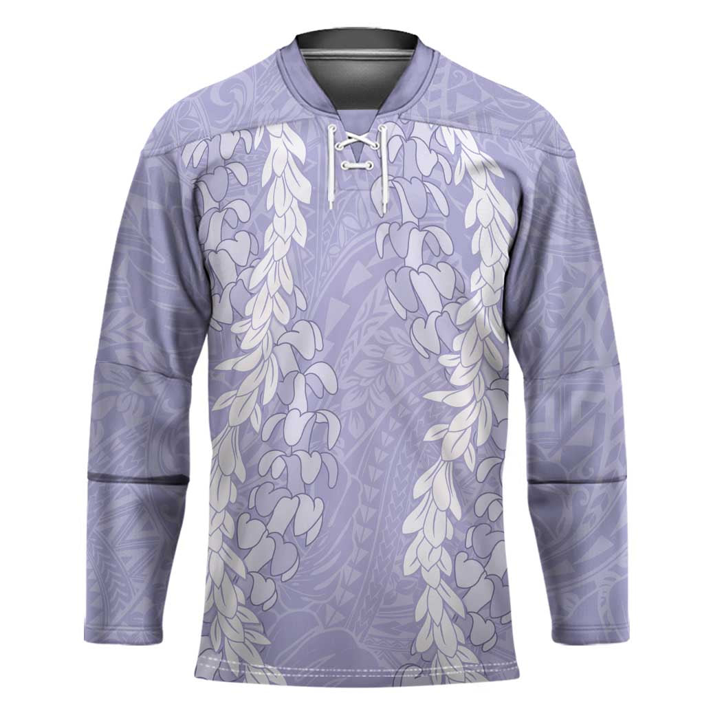 Puakenikeni and Maile Lei Hockey Jersey Purple Double Strand Lei - Polynesian Pride