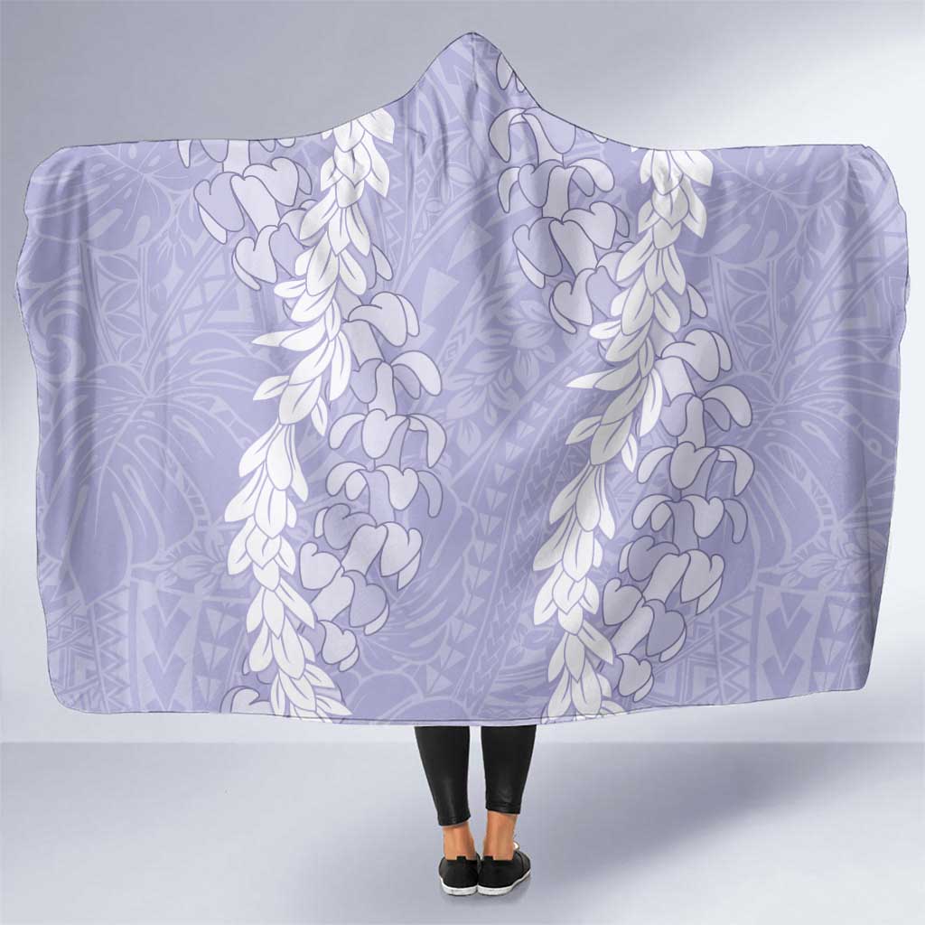 Puakenikeni and Maile Lei Hooded Blanket Purple Double Strand Lei LT9 One Size Purple - Polynesian Pride