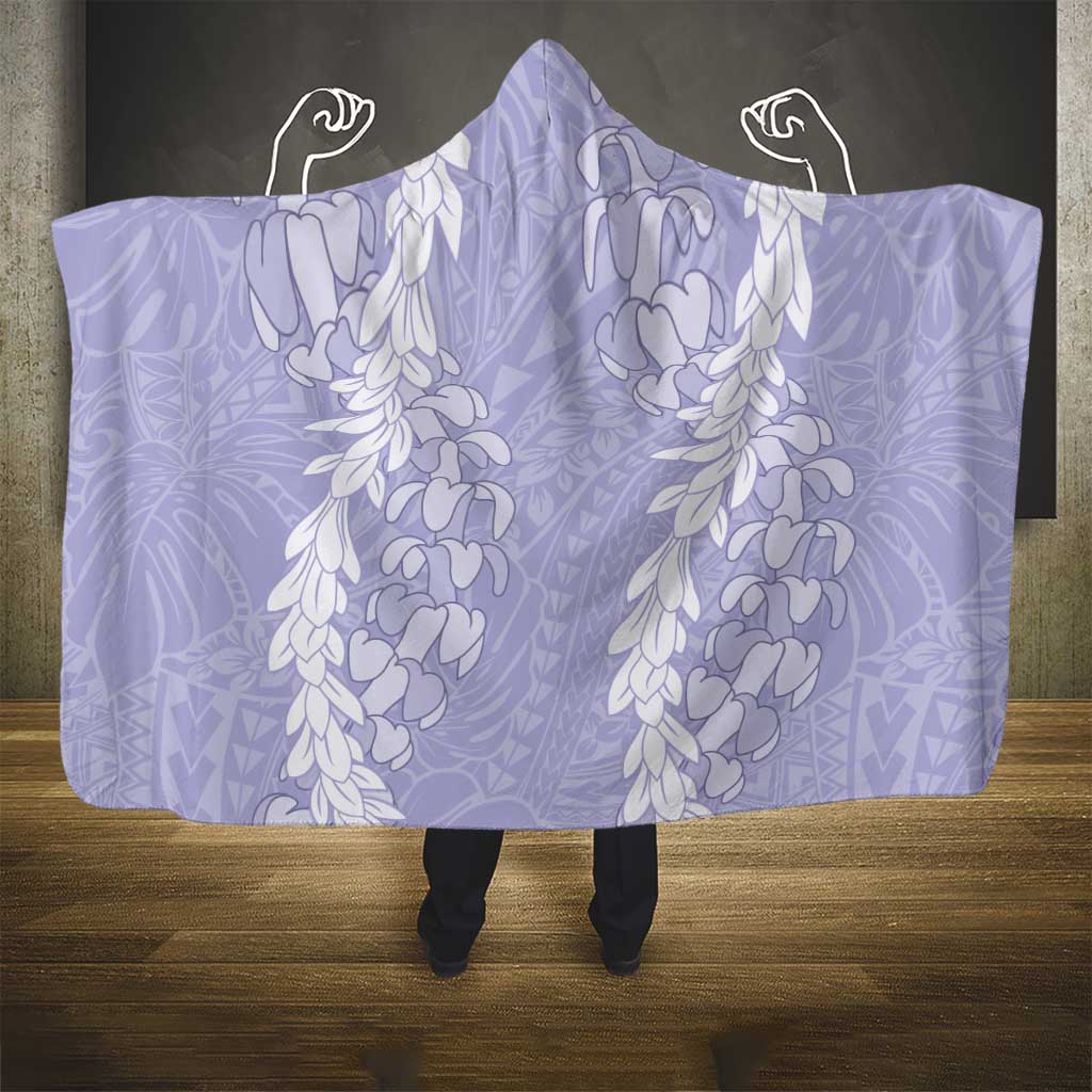 Puakenikeni and Maile Lei Hooded Blanket Purple Double Strand Lei LT9 - Polynesian Pride