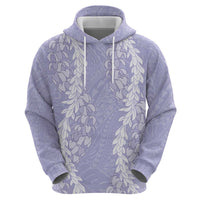Puakenikeni and Maile Lei Hoodie Purple Double Strand Lei