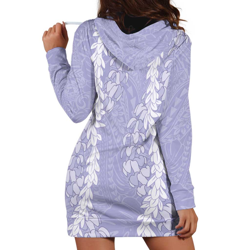 Puakenikeni and Maile Lei Hoodie Dress Purple Double Strand Lei