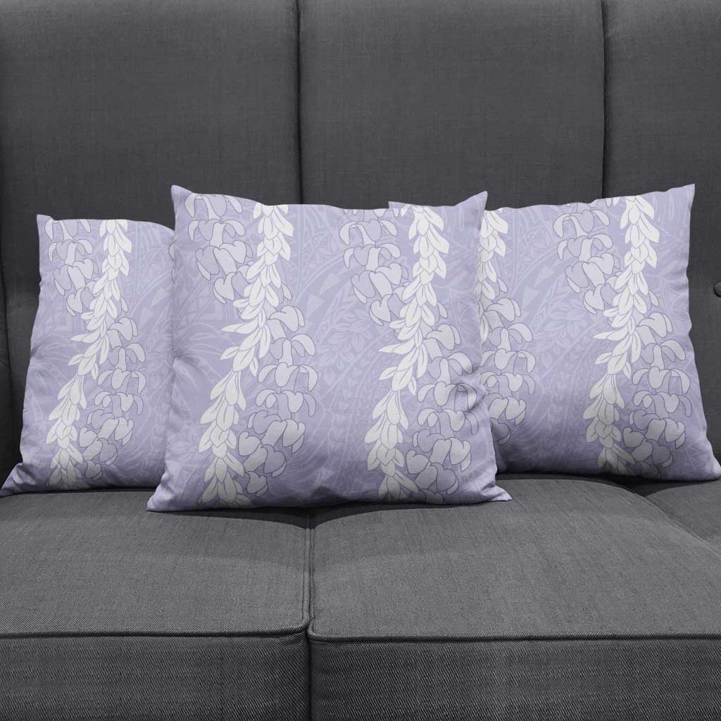 Puakenikeni and Maile Lei Pillow Cover Purple Double Strand Lei - Polynesian Pride