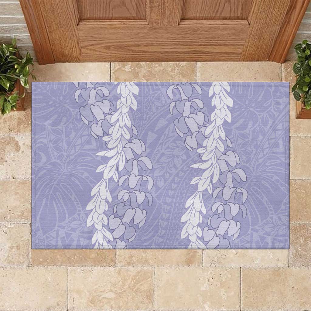 Puakenikeni and Maile Lei Rubber Doormat Purple Double Strand Lei LT9 Purple - Polynesian Pride