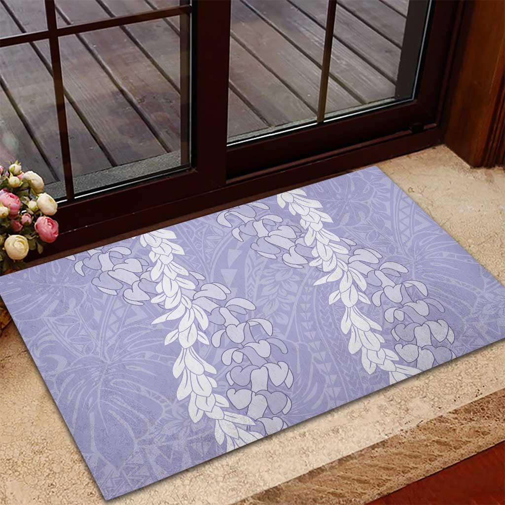 Puakenikeni and Maile Lei Rubber Doormat Purple Double Strand Lei LT9 - Polynesian Pride