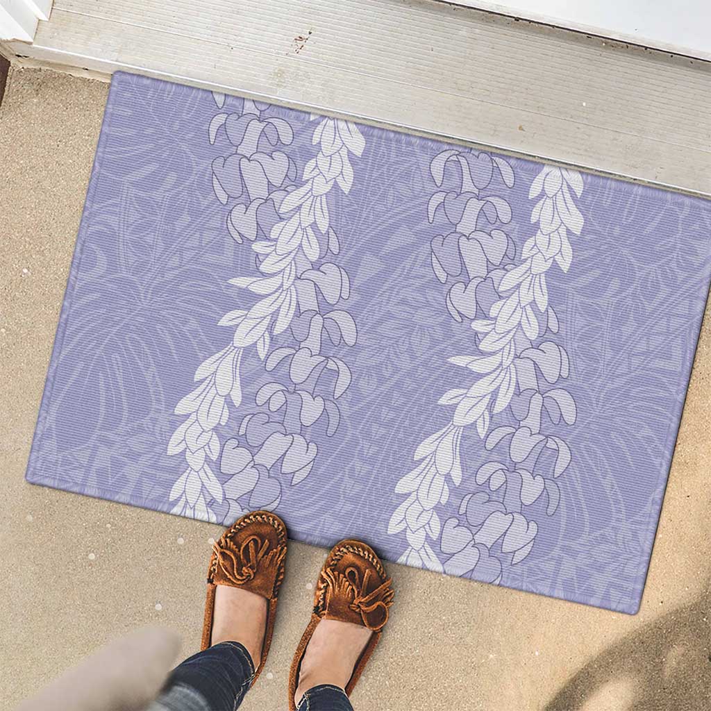 Puakenikeni and Maile Lei Rubber Doormat Purple Double Strand Lei LT9 - Polynesian Pride