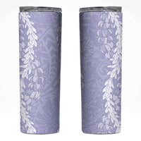 Puakenikeni and Maile Lei Skinny Tumbler Purple Double Strand Lei