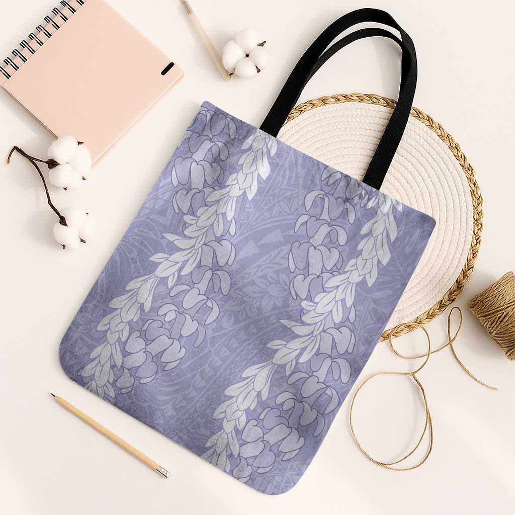 Puakenikeni and Maile Lei Tote Bag Purple Double Strand Lei - Polynesian Pride