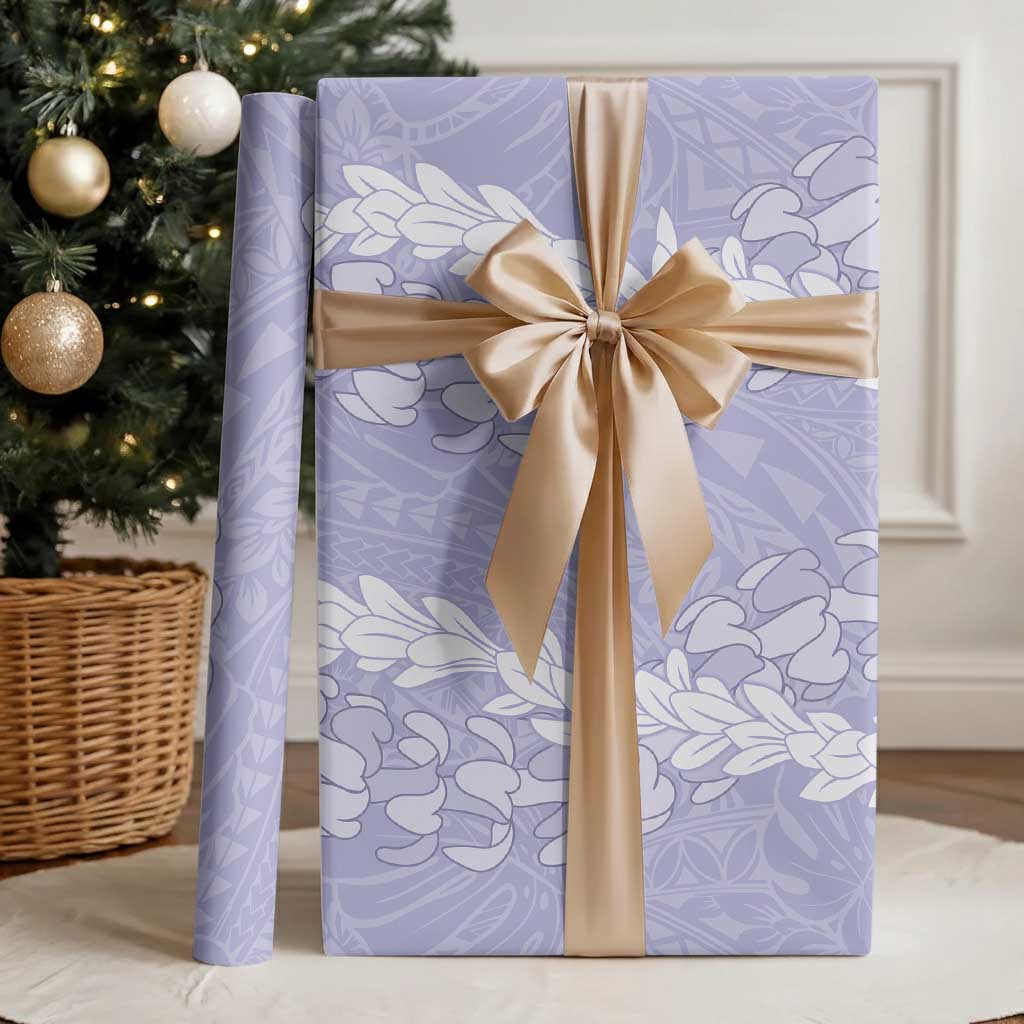 Puakenikeni and Maile Lei Wrapping Paper Purple Double Strand Lei - Polynesian Pride