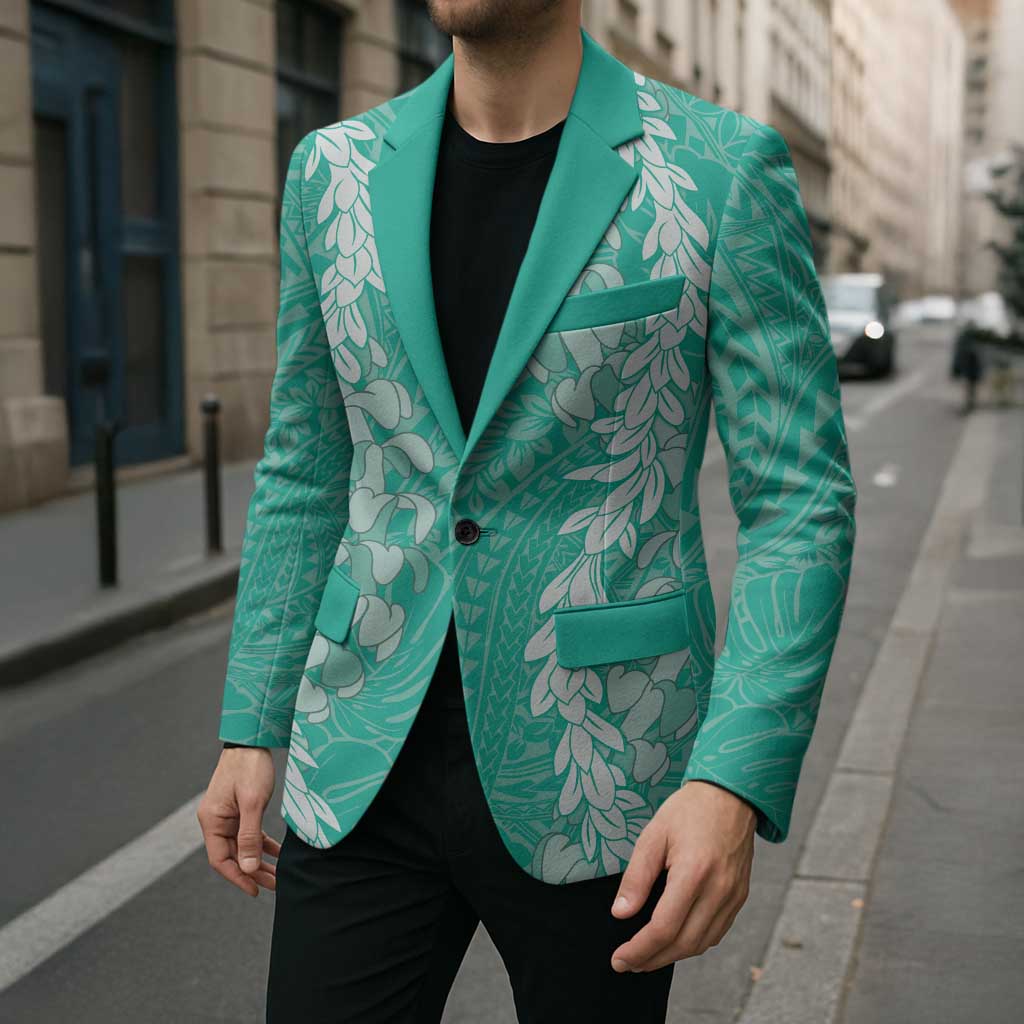 Puakenikeni and Maile Lei Blazer Sage Green Double Strand Lei - Polynesian Pride