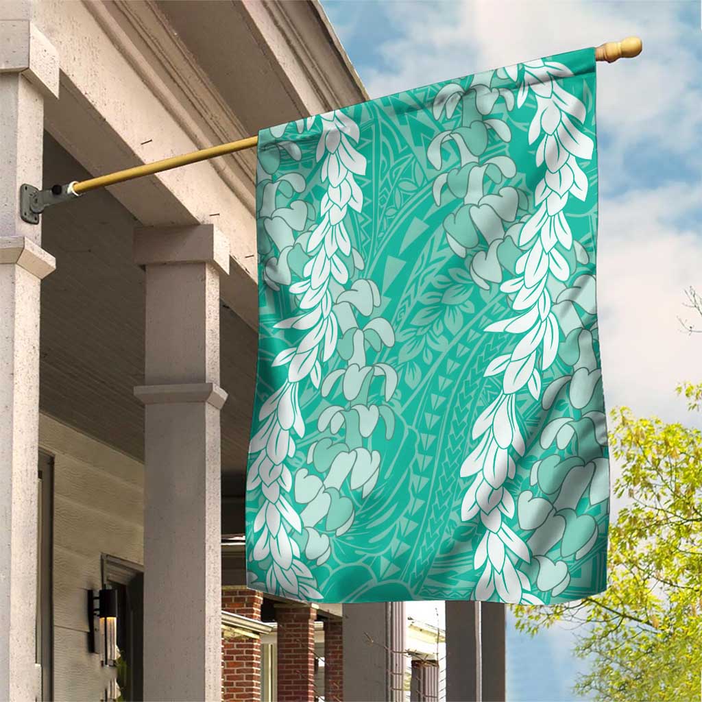 Puakenikeni and Maile Lei Garden Flag Sage Green Double Strand Lei