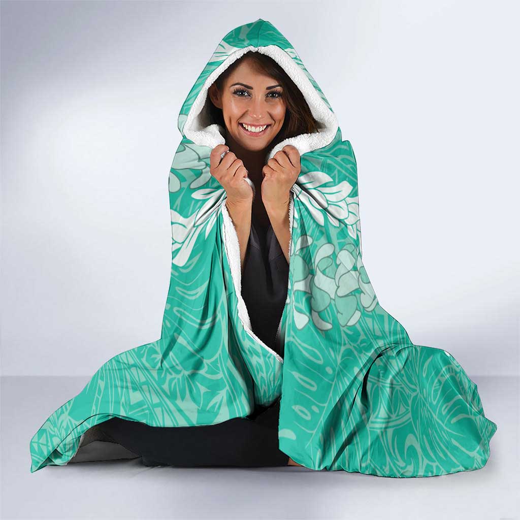 Puakenikeni and Maile Lei Hooded Blanket Sage Green Double Strand Lei LT9 - Polynesian Pride