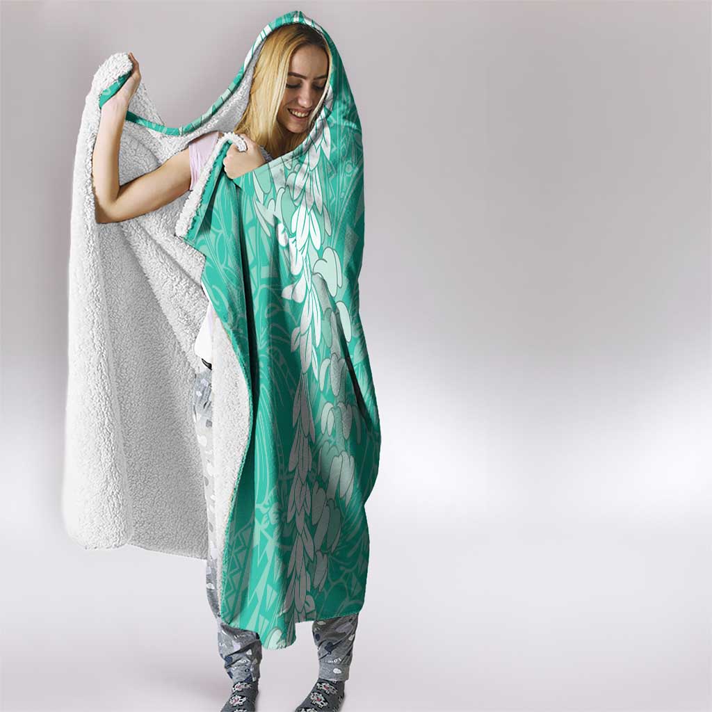 Puakenikeni and Maile Lei Hooded Blanket Sage Green Double Strand Lei LT9 - Polynesian Pride