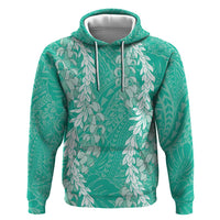 Puakenikeni and Maile Lei Hoodie Sage Green Double Strand Lei