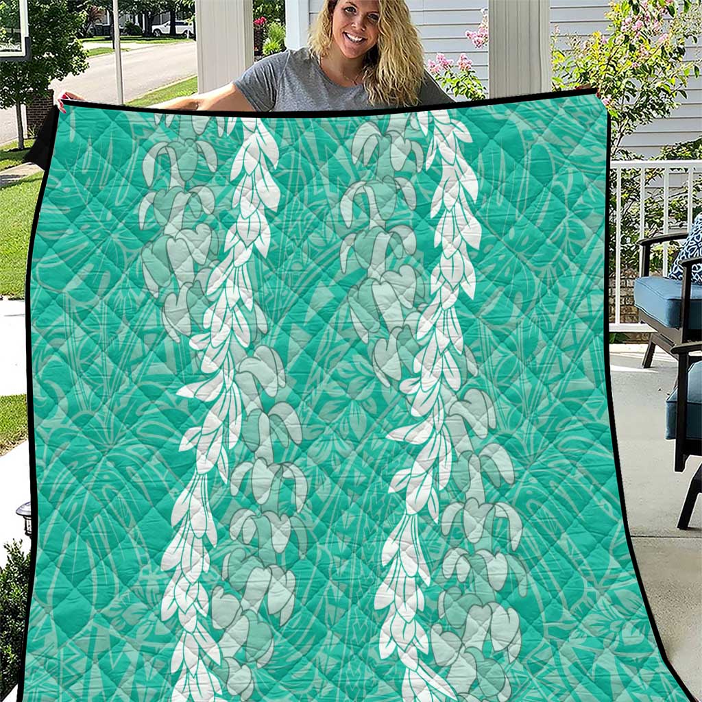 Puakenikeni and Maile Lei Quilt Sage Green Double Strand Lei