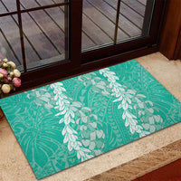 Puakenikeni and Maile Lei Rubber Doormat Sage Green Double Strand Lei LT9 - Polynesian Pride