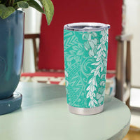 Puakenikeni and Maile Lei Tumbler Cup Sage Green Double Strand Lei