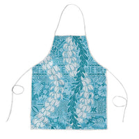 Blue Puakenikeni and Maile Lei Apron Hawaiian Style Tribal Tapa Double Strand Lei - Polynesian Pride
