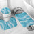 Blue Puakenikeni and Maile Lei Bathroom Set Hawaiian Style Tribal Tapa Double Strand Lei - Polynesian Pride