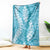 Blue Puakenikeni and Maile Lei Blanket Hawaiian Style Tribal Tapa Double Strand Lei