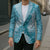 Blue Puakenikeni and Maile Lei Blazer Hawaiian Style Tribal Tapa Double Strand Lei - Polynesian Pride