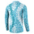 Blue Puakenikeni and Maile Lei Button Sweatshirt Hawaiian Style Tribal Tapa Double Strand Lei