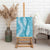 Blue Puakenikeni and Maile Lei Canvas Wall Art Hawaiian Style Tribal Tapa Double Strand Lei