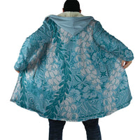 Blue Puakenikeni and Maile Lei Cloak Hawaiian Style Tribal Tapa Double Strand Lei - Polynesian Pride