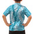 Blue Puakenikeni and Maile Lei Family Matching Off The Shoulder Long Sleeve Dress and Hawaiian Shirt Hawaiian Style Tribal Tapa Double Strand Lei
