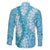 Blue Puakenikeni and Maile Lei Family Matching Off The Shoulder Long Sleeve Dress and Hawaiian Shirt Hawaiian Style Tribal Tapa Double Strand Lei