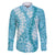 Blue Puakenikeni and Maile Lei Family Matching Puletasi and Hawaiian Shirt Hawaiian Style Tribal Tapa Double Strand Lei