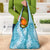 Blue Puakenikeni and Maile Lei Grocery Bag Hawaiian Style Tribal Tapa Double Strand Lei