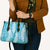 Blue Puakenikeni and Maile Lei Leather Bag Hawaiian Style Tribal Tapa Double Strand Lei - Polynesian Pride
