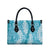 Blue Puakenikeni and Maile Lei Leather Bag Hawaiian Style Tribal Tapa Double Strand Lei - Polynesian Pride