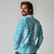 Blue Puakenikeni and Maile Lei Long Sleeve Polo Shirt Hawaiian Style Tribal Tapa Double Strand Lei