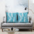 Blue Puakenikeni and Maile Lei Pillow Cover Hawaiian Style Tribal Tapa Double Strand Lei - Polynesian Pride