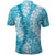 Blue Puakenikeni and Maile Lei Polo Shirt Hawaiian Style Tribal Tapa Double Strand Lei